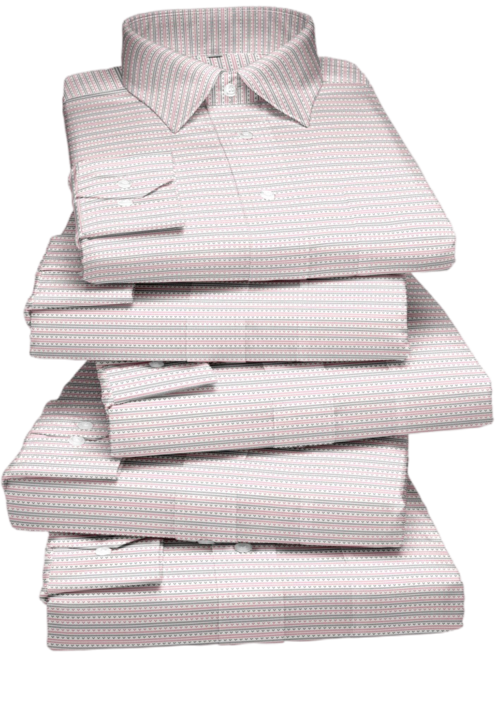 stack-pink-striped-shirts-with-collar-that-says-pink-it